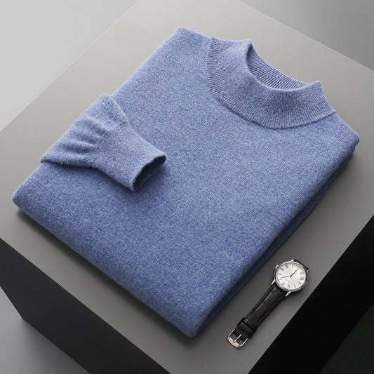 Autumn And Winter New Half-collar Wool Sweater Men's Thin Pullover Bottoming Shirt