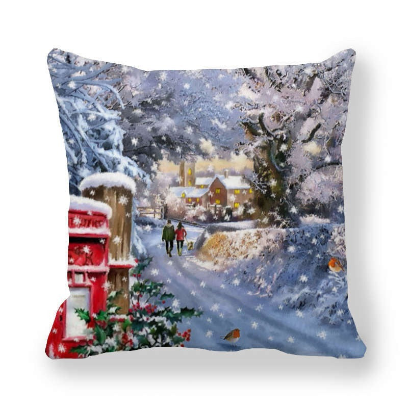 Christmas Ice And Snow Encrypted Peach Skin Pillowcase