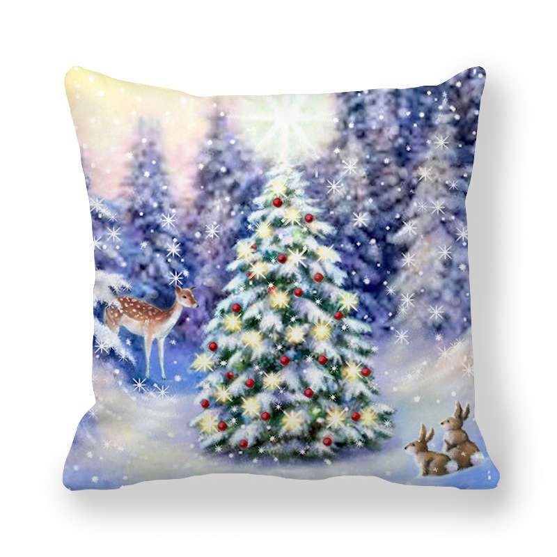 Christmas Ice And Snow Encrypted Peach Skin Pillowcase