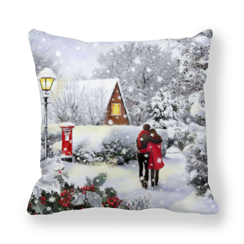 Christmas Ice And Snow Encrypted Peach Skin Pillowcase
