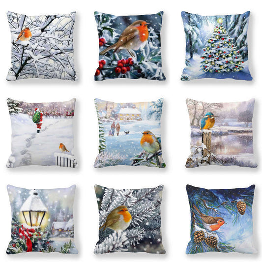 Christmas Ice And Snow Encrypted Peach Skin Pillowcase