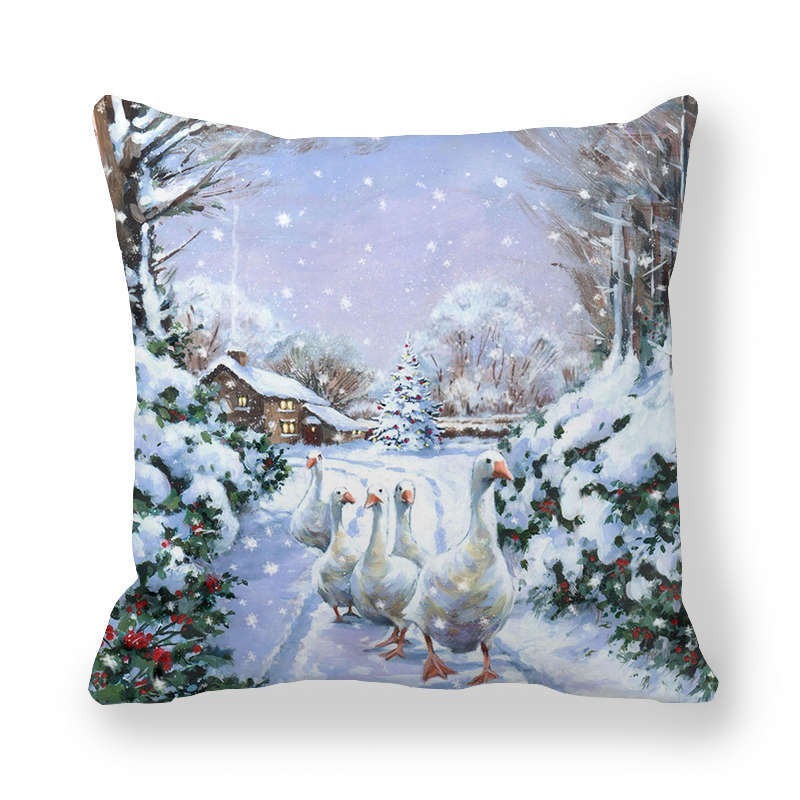 Christmas Ice And Snow Encrypted Peach Skin Pillowcase