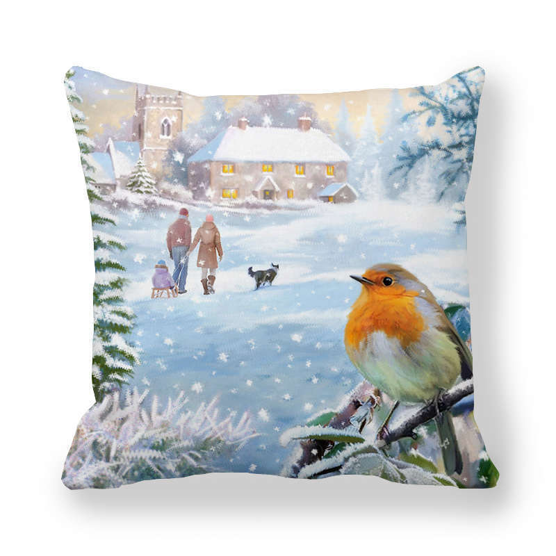 Christmas Ice And Snow Encrypted Peach Skin Pillowcase